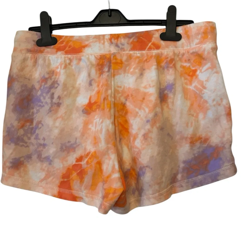 Old Navy Women's Tie-Dye Shorts Orange‎ & White Size Small Drawstring